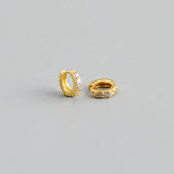 925 Silver Gothic Zircon Hoop Earrings for Women Men