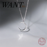 925 Silver Moon Pendant Charm Necklace for Women