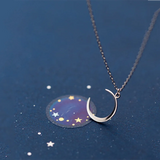 925 Silver Moon Pendant Charm Necklace for Women