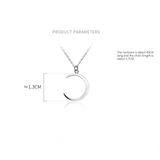 925 Silver Moon Pendant Charm Necklace for Women