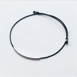 925 Silver Curved Tube Bracelet Red Rope Tibetan Buddhist Bangle