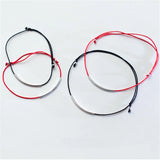 925 Silver Curved Tube Bracelet Red Rope Tibetan Buddhist Bangle