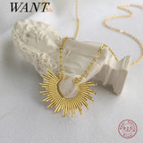 925 Silver Geometric Bohemian Pendant Chain Necklace for Women