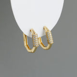 925 Silver Zircon Geometric Ear Buckle, Party Wedding Earring