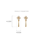 925 Silver Zircon Water Drop Stud Earrings Wedding Jewelry