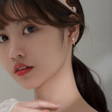 925 Silver Zircon Water Drop Stud Earrings Wedding Jewelry