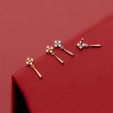 925 Silver Zircon Water Drop Stud Earrings Wedding Jewelry