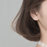925 Silver Mini Love Star Cross Triangle Stud Earrings
