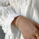 925 Sterling Silver Chain Bracelet Minimalism Texture for Women
