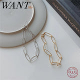 925 Sterling Silver Chain Bracelet Minimalism Texture for Women