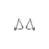 925 Silver Geometric Love Hollow Stud Earrings Women Jewelry