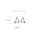 925 Silver Geometric Love Hollow Stud Earrings Women Jewelry