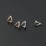 925 Silver Geometric Love Hollow Stud Earrings Women Jewelry