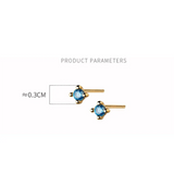 925 Sterling Silver Zircon Mini Stud Earrings Women Teen Students Jewelry