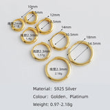925 Silver Round Ear Buckle Women Punk Hoop Earring