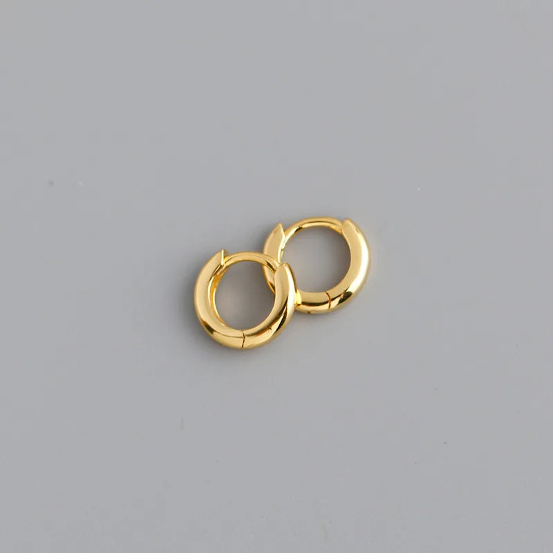 925 Silver Round Ear Buckle Women Punk Hoop Earring