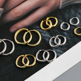 925 Silver Round Ear Buckle Women Punk Hoop Earring
