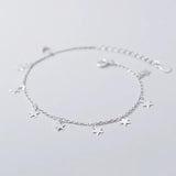 925 Silver Star Dangle Chain Bracelet for Women