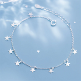 925 Silver Star Dangle Chain Bracelet for Women