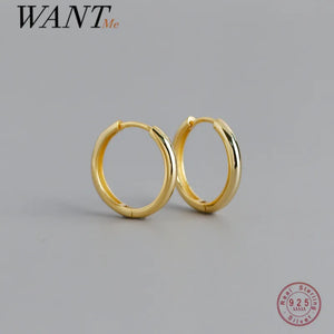 925 Sterling Silver Minimalist Hoop Earrings for Men Women