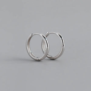 925 Sterling Silver Minimalist Hoop Earrings for Men Women