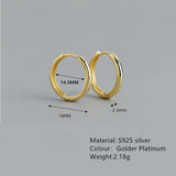 925 Sterling Silver Minimalist Hoop Earrings for Men Women