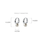 925 Silver Buckle Pearl Stud Earrings Minimalist Wedding Jewelry