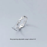 925 Silver Punk Rock Chain Goth Adjustable Finger Couple Ring Women Party