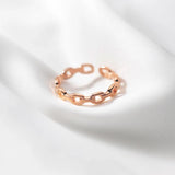 925 Silver Punk Rock Chain Goth Adjustable Finger Couple Ring Women Party