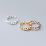 925 Silver Punk Rock Chain Goth Adjustable Finger Couple Ring Women Party