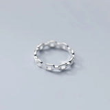 925 Silver Punk Rock Chain Goth Adjustable Finger Couple Ring Women Party