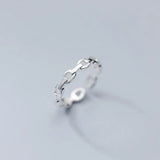 925 Silver Punk Rock Chain Goth Adjustable Finger Couple Ring Women Party
