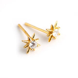 925 Silver Zircon Light Stars Stud Earrings for Women