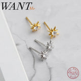 925 Silver Zircon Light Stars Stud Earrings for Women
