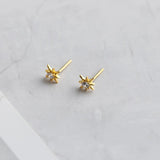 925 Silver Zircon Light Stars Stud Earrings for Women