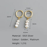 925 Silver Freshwater Pearl Stud Earrings Bohemian Jewelry