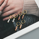 925 Silver Freshwater Pearl Stud Earrings Bohemian Jewelry