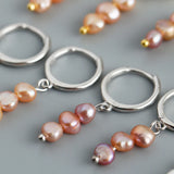 925 Silver Freshwater Pearl Stud Earrings Bohemian Jewelry