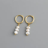 925 Silver Freshwater Pearl Stud Earrings Bohemian Jewelry