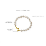 925 Silver Freshwater Baroque Pearl Charm Bracelet for Women
