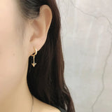 925 Silver Geometric Spike Tassel Stud Earrings for Women