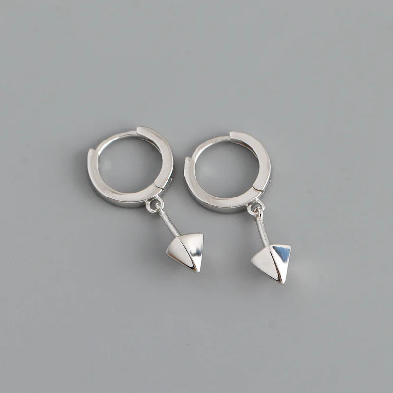925 Silver Geometric Spike Tassel Stud Earrings for Women