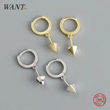 925 Silver Geometric Spike Tassel Stud Earrings for Women