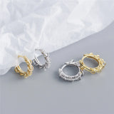 925 Silver Punk Rock Ear Buckle Pave Zircon Circle Earrings