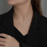 925 Silver Punk Rock Zircon Lock Key Chain Charm Necklace for Women
