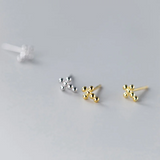 925 Silver Religious Cross Stud Earrings for Women