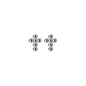 925 Silver Religious Cross Stud Earrings for Women