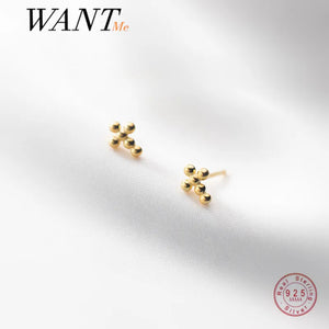 925 Silver Religious Cross Stud Earrings for Women