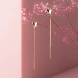 925 Silver Butterfly Tassel Ear Line Earrings for Women