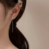925 Silver Butterfly Tassel Ear Line Earrings for Women